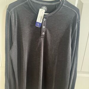 Men's Charcoal Henley Long Sleeve Shirt